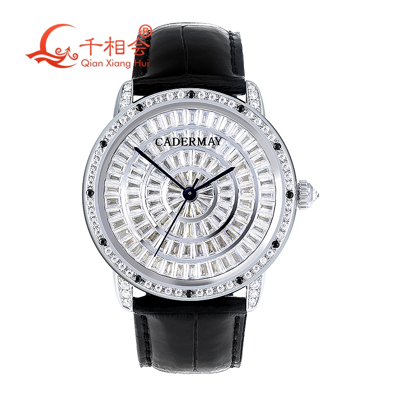 Vvs Jewelry Watches - 풀 모이사나이트 바게트 기계식 손목 시계,