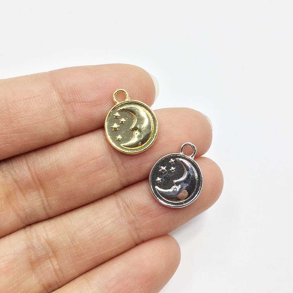 Moon Star Earrings - Eruifa 20pcs 12mm 달과 별 도금