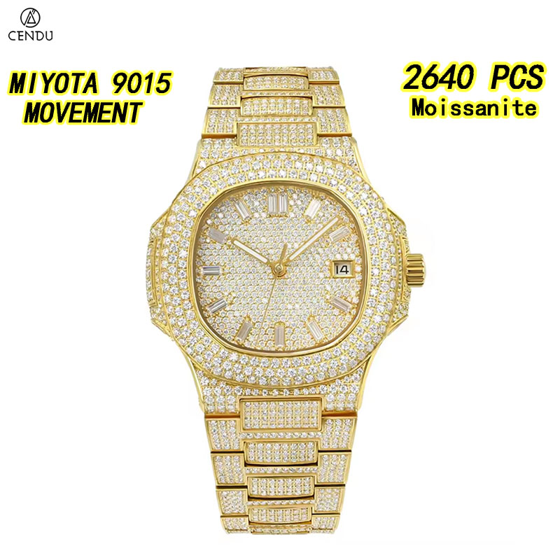 Vvs Jewelry Watches - 럭셔리 풀 모이사나이트 힙합 아이스드 아웃