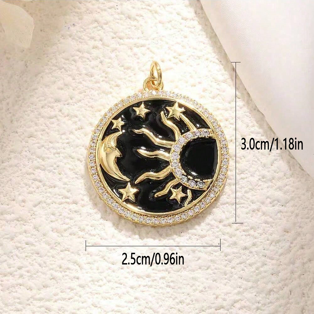 1PC 구리 지르콘 도금 하트 모양 악마의 눈 DIY  - Moon Star Earrings 리뷰 및 가격
