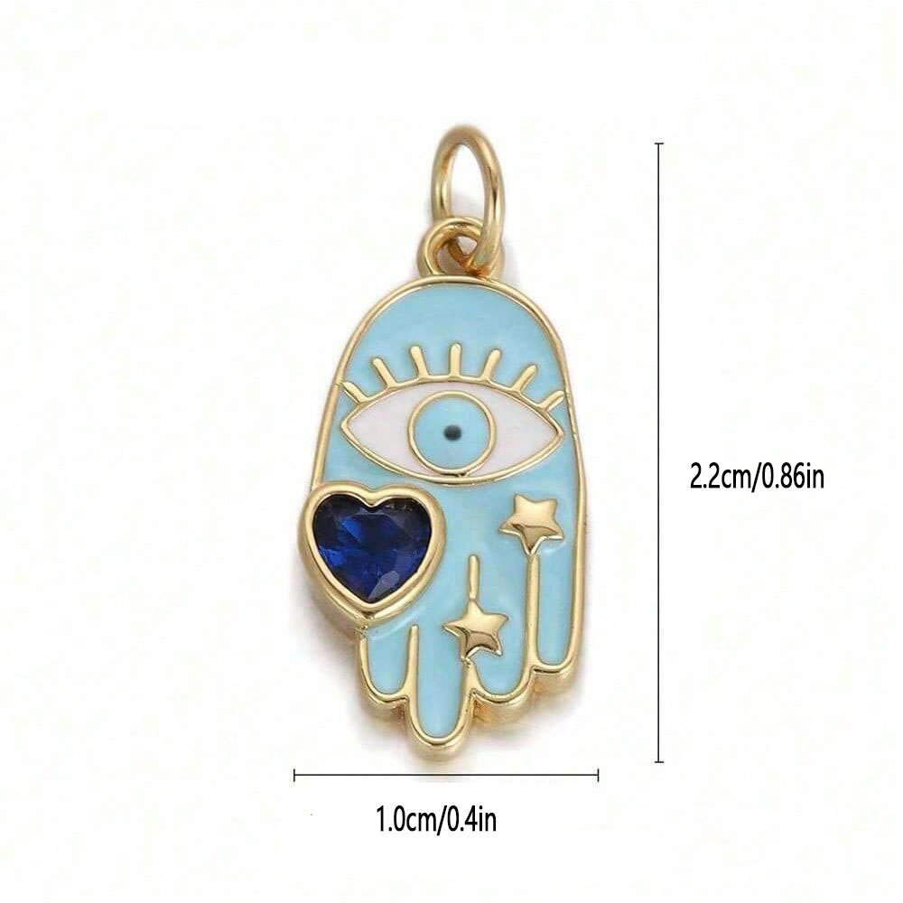 1PC 구리 지르콘 도금 하트 모양 악마의 눈 DIY  - Moon Star Earrings 리뷰 및 가격