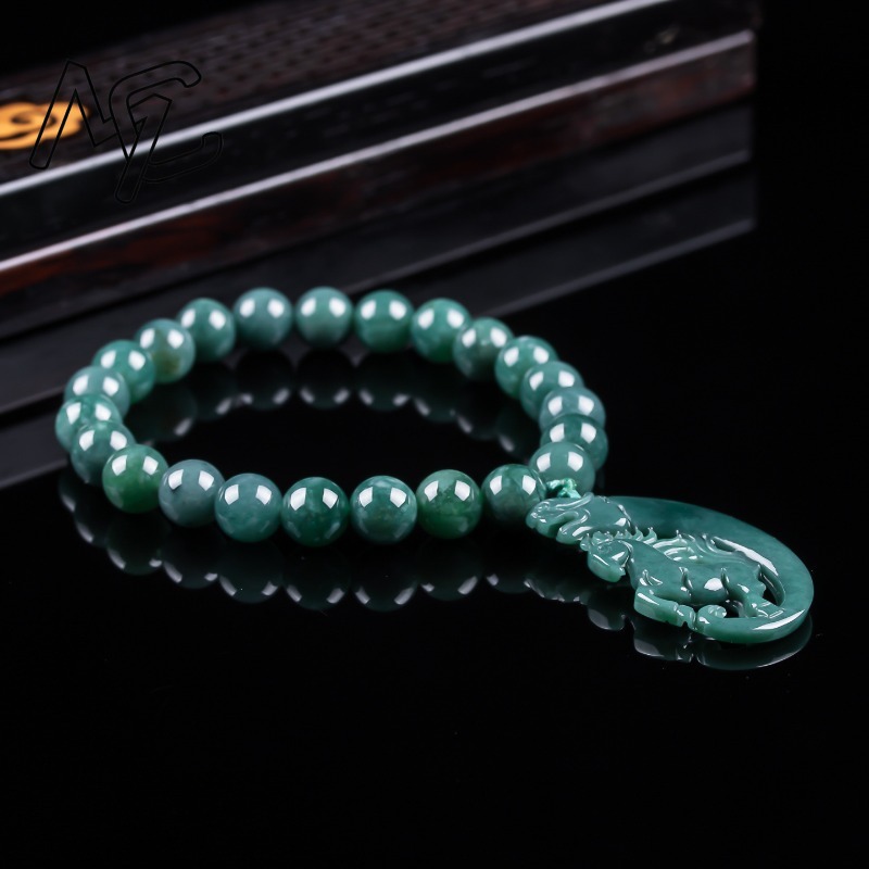 천연 비취 블루 워터 조디악 말 비즈 핸드 니팅 팔찌  - Jewelry & Watches Bench 리뷰 및 가격