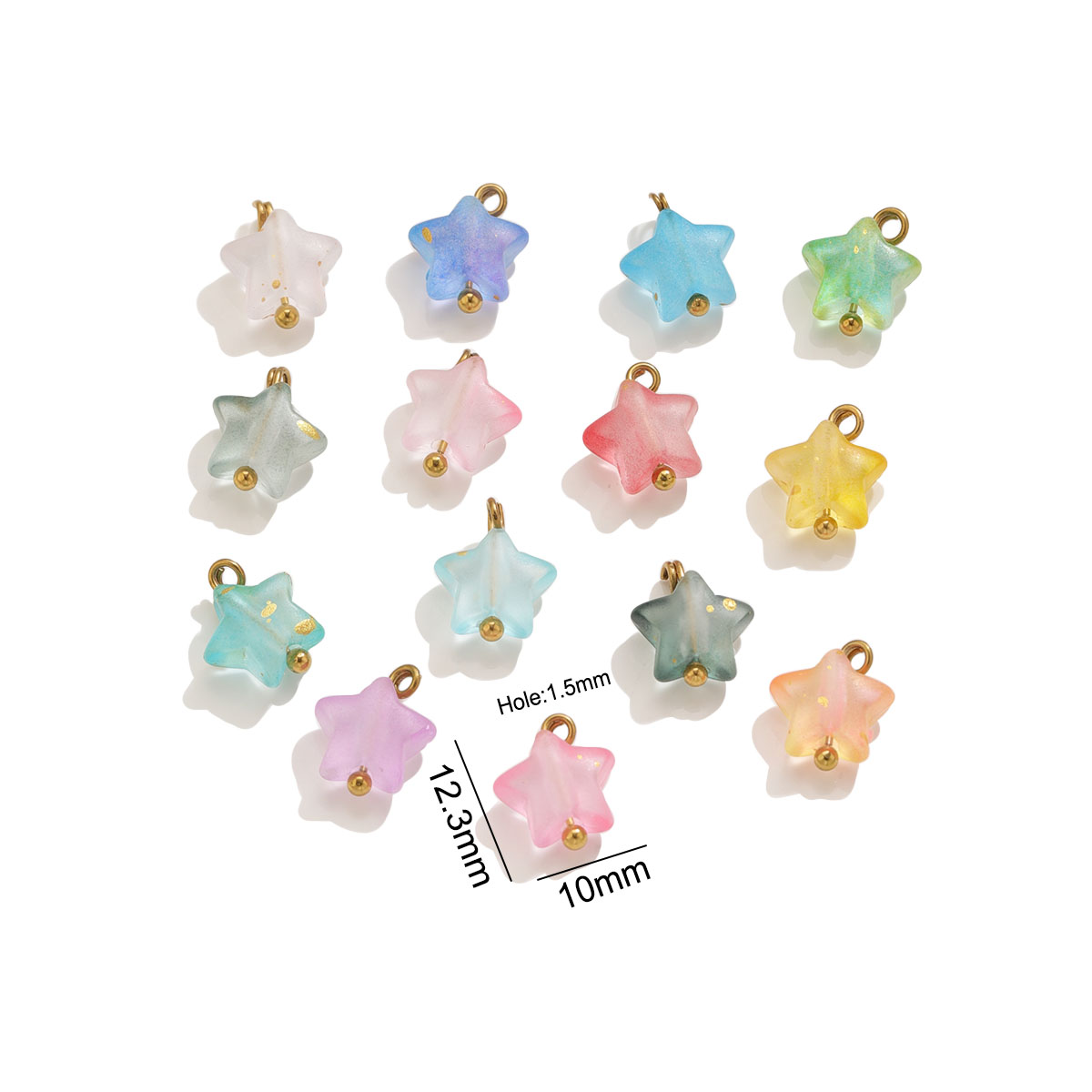 12개 미니 혼합 색상 아크릴 별 반짝이 펜던트 12. - Moon Star Earrings 리뷰 및 가격