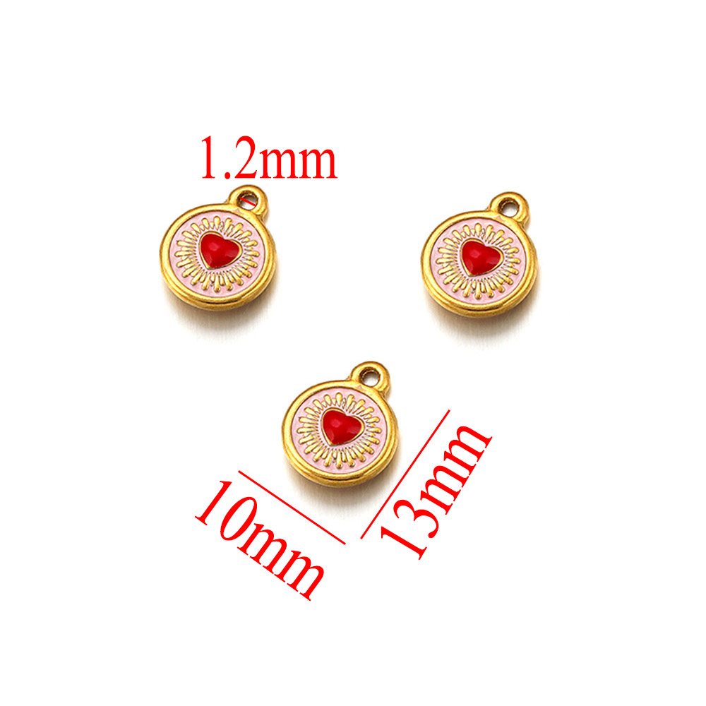 5개 스테인레스 스틸 레드 에나멜 라운드 하트 디자인  - Moon Star Earrings 리뷰 및 가격