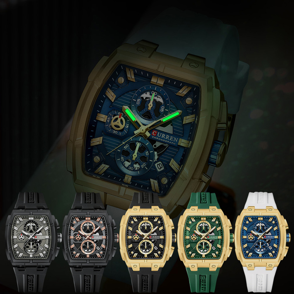 CURREN 남성용 럭셔리 빈티지 시계, 실리콘 스트랩 - Jewelry For Watches 리뷰 및 가격