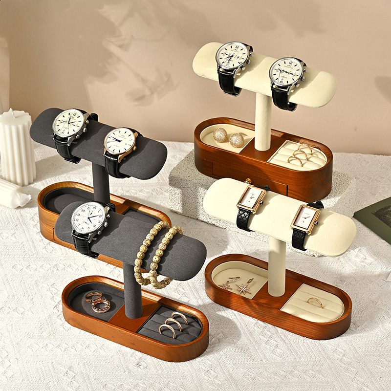 Oirlv 단단한 나무 시계 주최자 선반 T-바 시계  - Jewelry And Watches Box 리뷰 및 가격