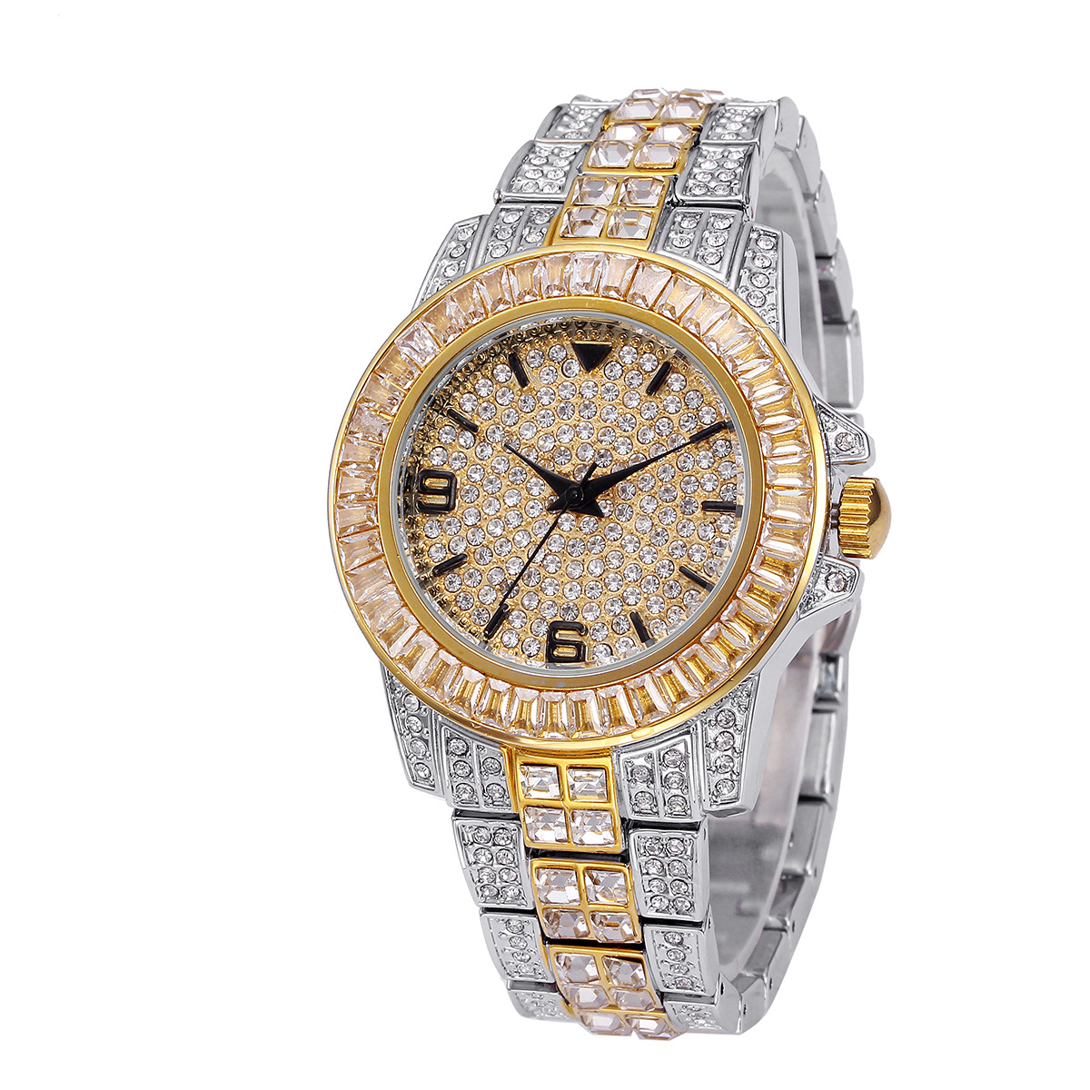럭셔리 풀 스톤 쿼츠 시계 남녀 힙합 골드 패션 손목시 - Jewelry For Watches 리뷰 및 가격