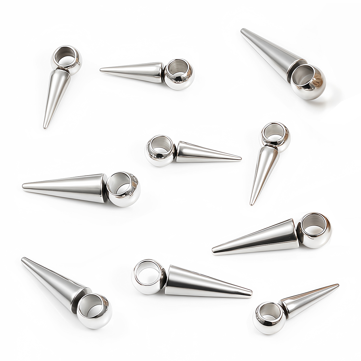 10개 레트로 콘 참 펜던트 스테인리스 스틸 변색 없음 - Moon Star Earrings 리뷰 및 가격