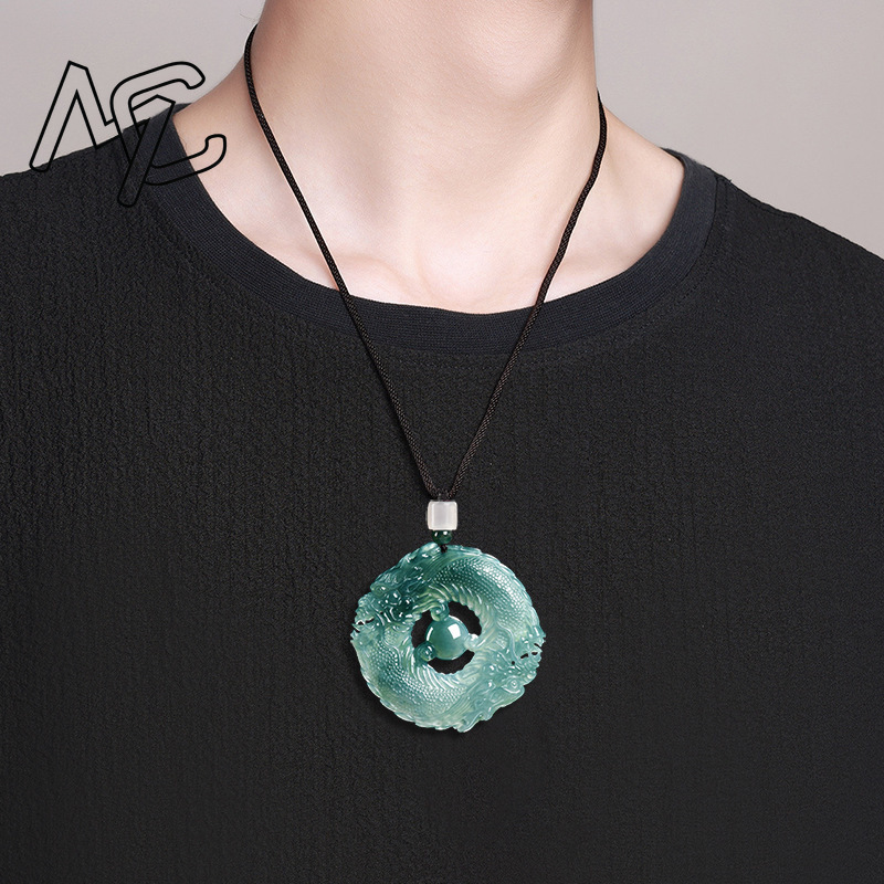 천연 진짜 에메랄드 블루 워터 제이드 더블 드래곤 브랜 - Jewelry & Watches Bench 리뷰 및 가격