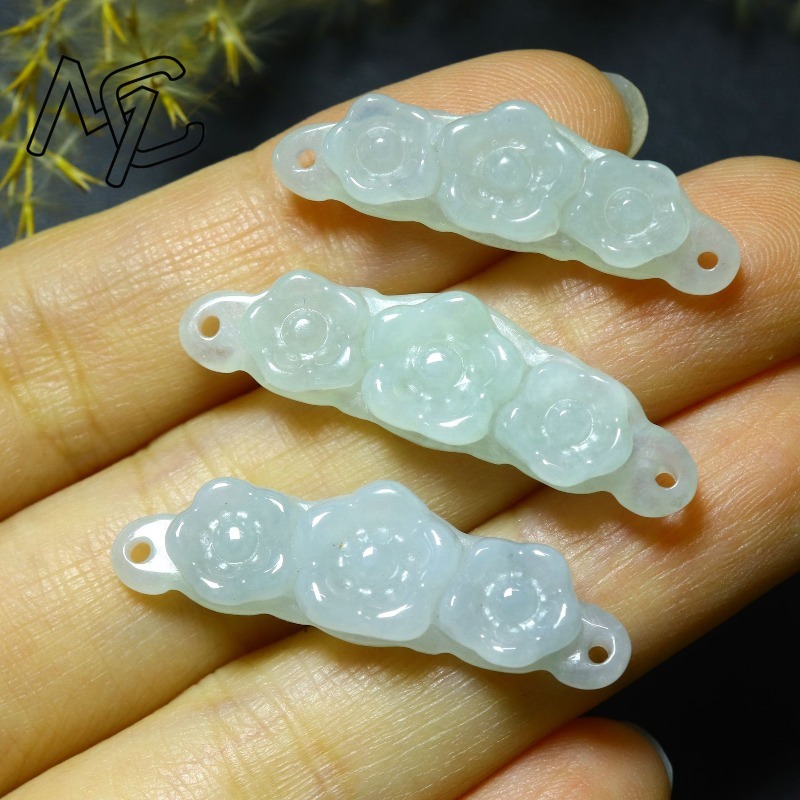 1pc 천연 경옥 에메랄드 꽃 핸드 카드 DIY 액세서 - Jewelry & Watches Bench 리뷰 및 가격