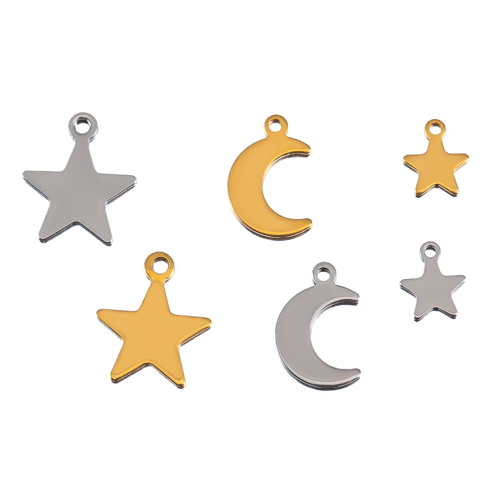 20개 스테인리스 스틸 플랫 스타 문 목걸이 펜던트 D - Moon Star Earrings 리뷰 및 가격
