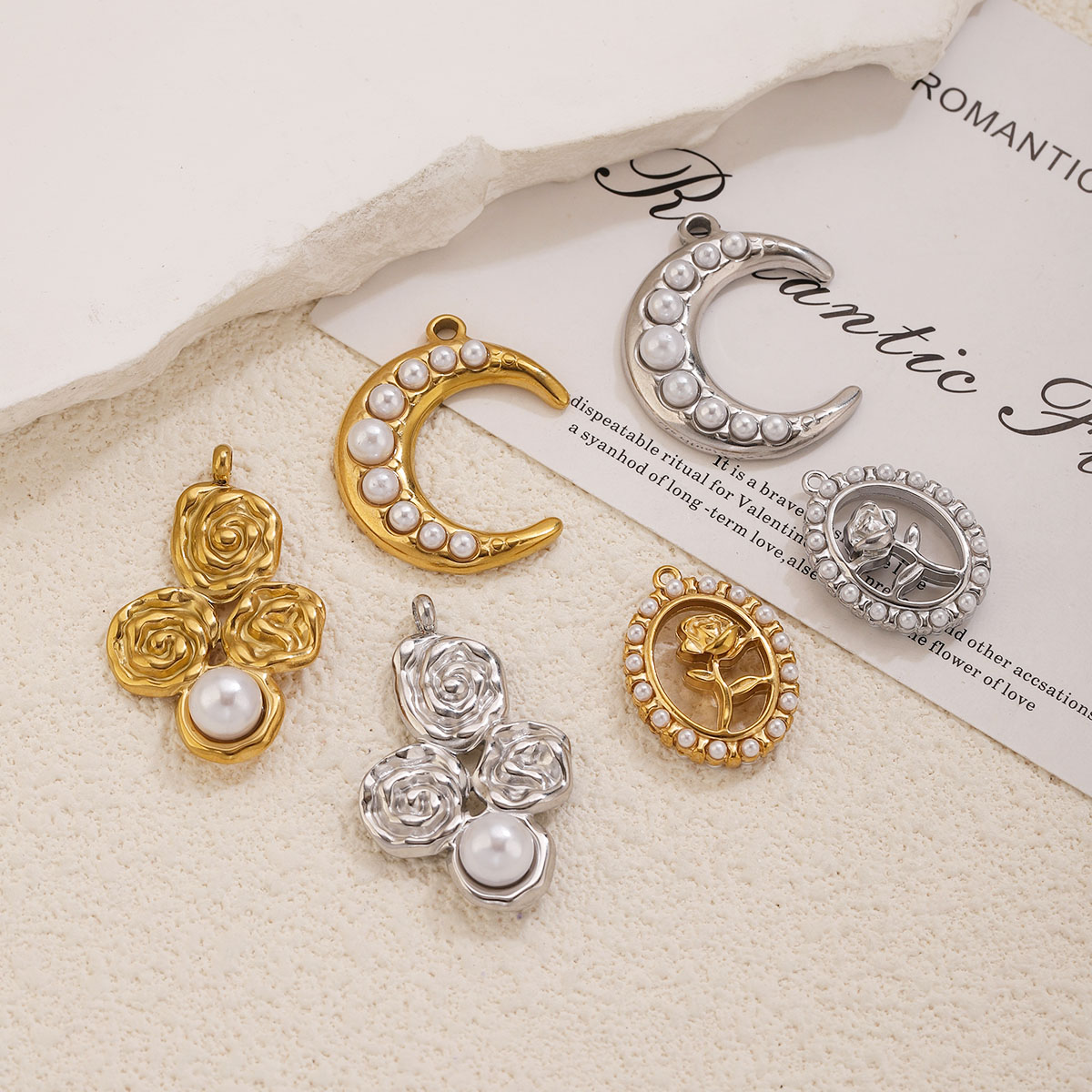5개 스테인레스 스틸 18K 금도금 달꽃 진주 참 펜던 - Moon Star Earrings 리뷰 및 가격
