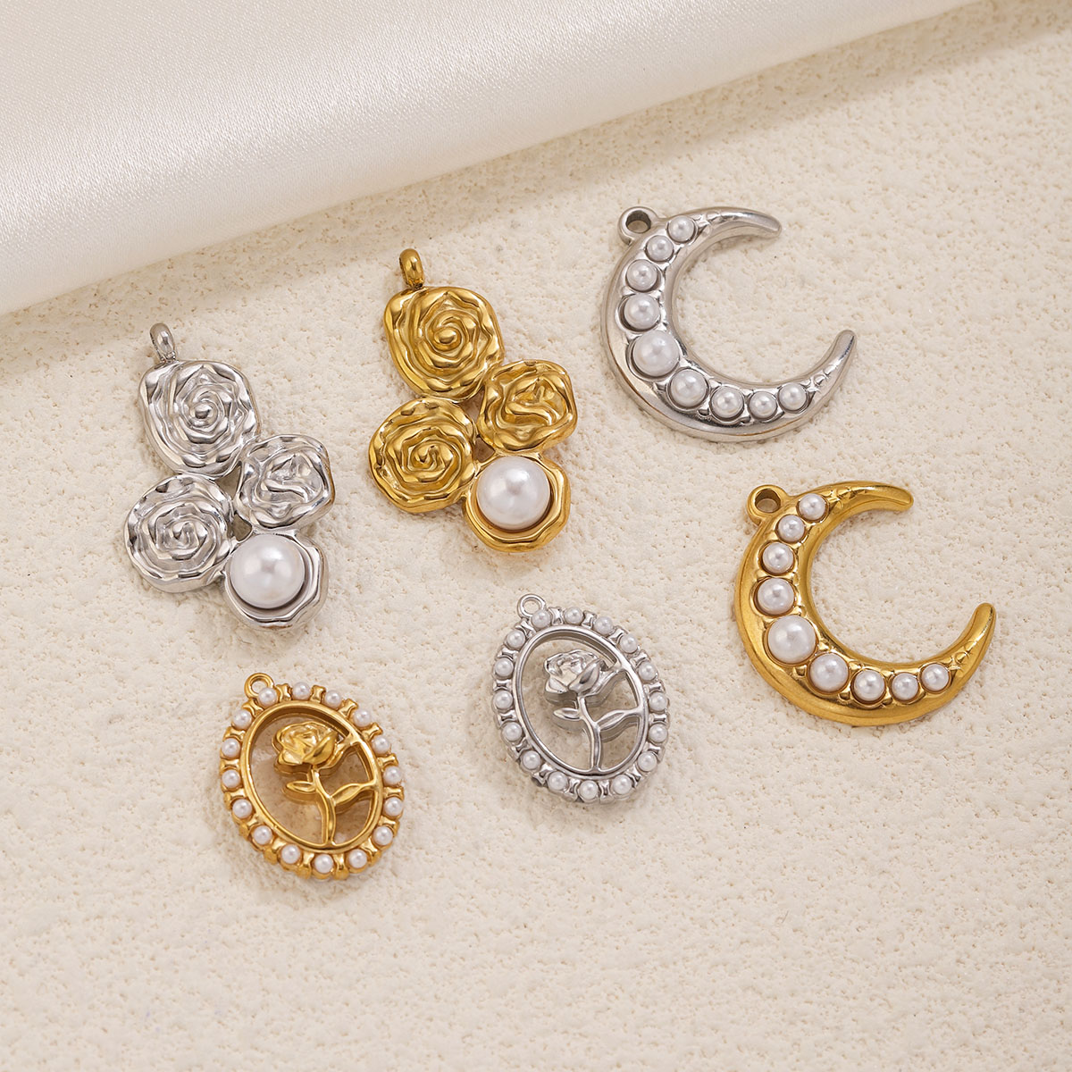 5개 스테인레스 스틸 18K 금도금 달꽃 진주 참 펜던 - Moon Star Earrings 리뷰 및 가격