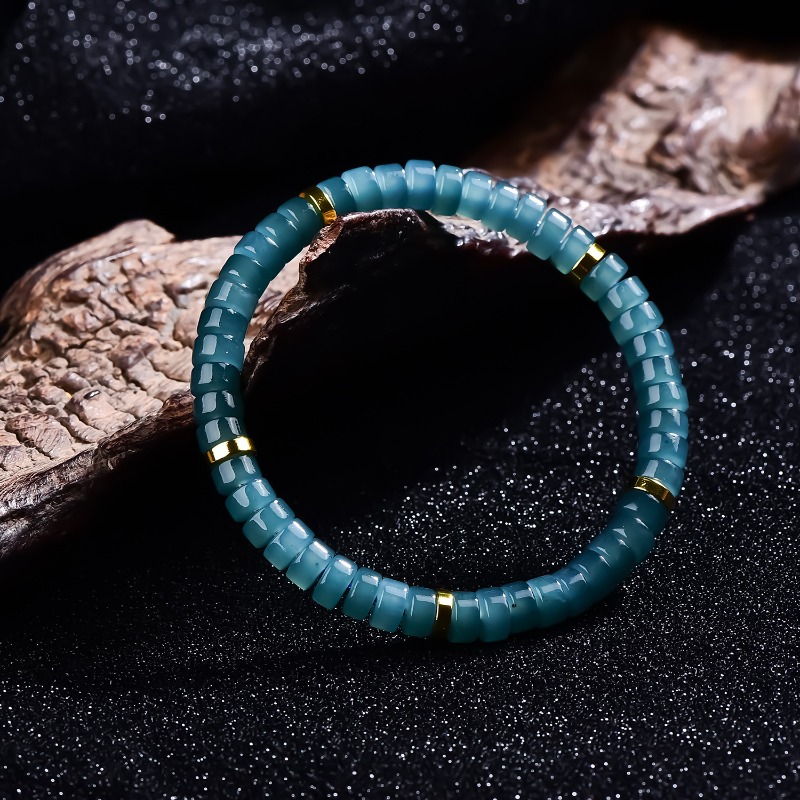 천연 비취 블루 워터 주판 비즈 스페이서 팔찌 고급 품 - Jewelry & Watches Bench 리뷰 및 가격
