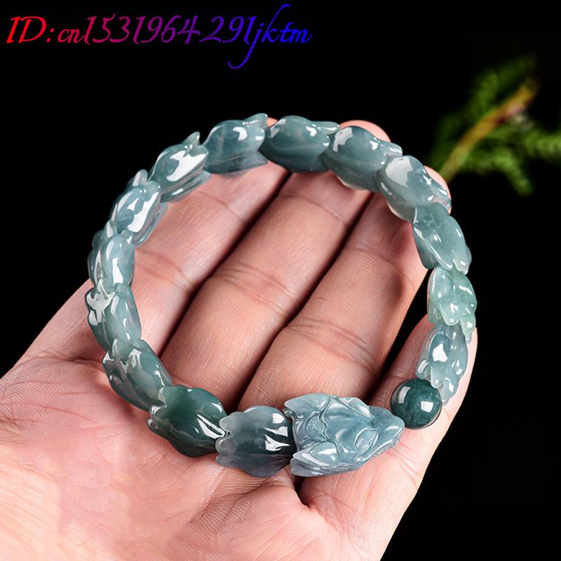 블루 버마산 비취 용 팔찌, 조각된 원석 뱅글, 부적, - Jewelry & Watches Bench 리뷰 및 가격