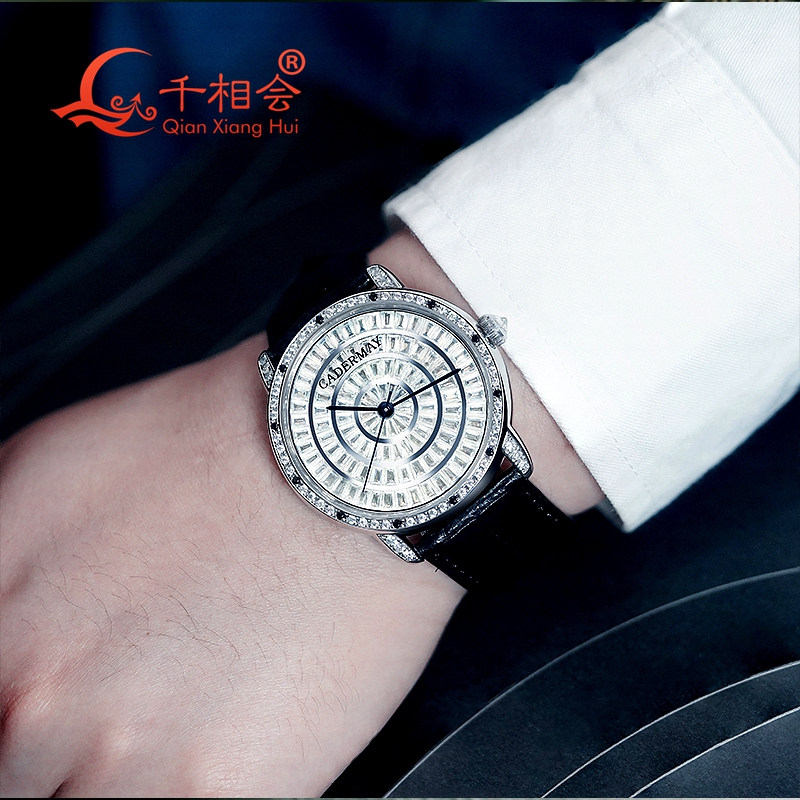풀 모이사나이트 바게트 기계식 손목 시계, D 화이트  - Vvs Jewelry Watches 리뷰 및 가격