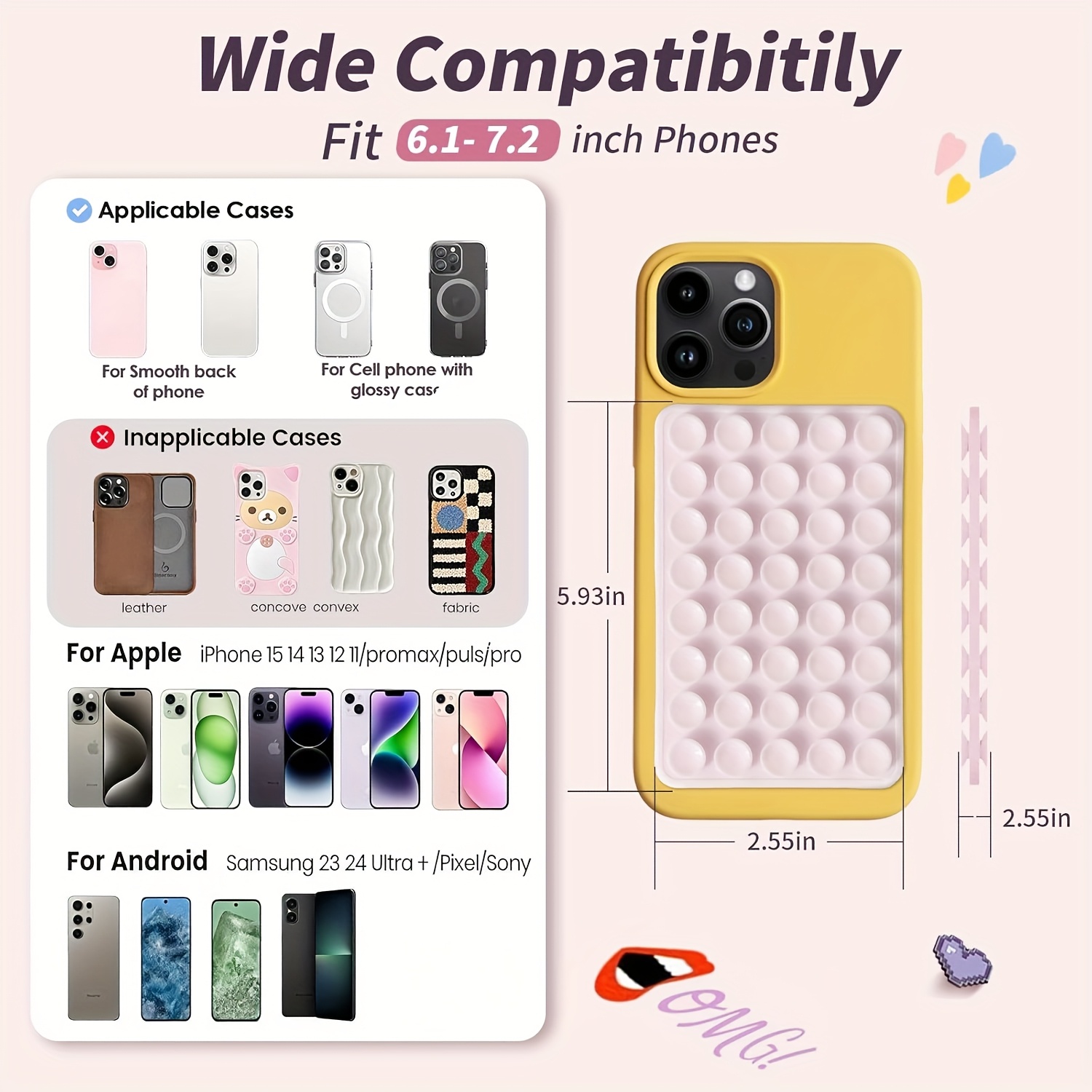 2개입 양면 실리콘 흡착식 휴대폰 거치대 (아이폰/안드 - Watches & Jewelry Tsukiu 리뷰 및 가격